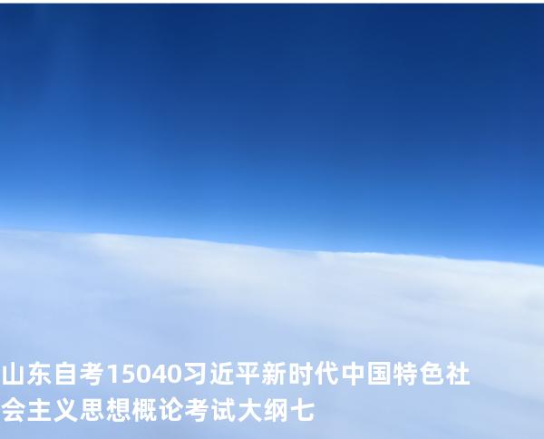 山东自考15040习近平新时代中国特色社会主义思想概论考试大纲七