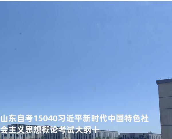 山东自考15040习近平新时代中国特色社会主义思想概论考试大纲十