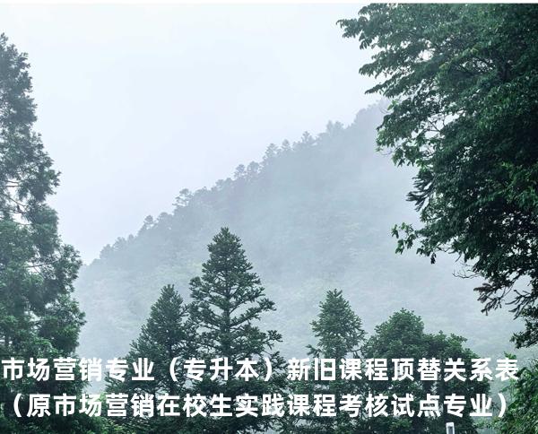 市场营销专业（专升本）新旧课程顶替关系表 （原市场营销在校生实践课程考核试点专业）
