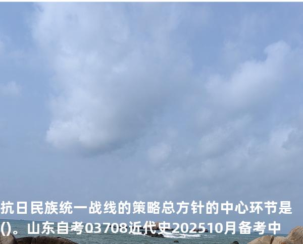 抗日民族统一战线的策略总方针的中心环节是()。山东自考03708近代史 202510月备考中