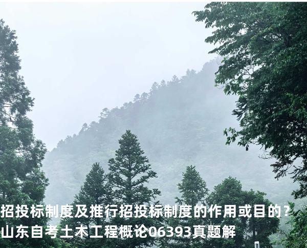 招投标制度及推行招投标制度的作用或目的？山东自考 土木工程概论 06393 真题解