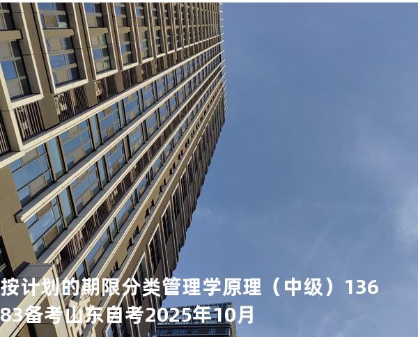 按计划的期限分类管理学原理（中级）13683备考山东自考2025年10月