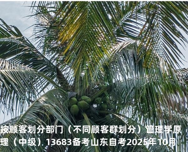 按顾客划分部门（不同顾客群划分）管理学原理（中级）13683备考山东自考2025年10月
