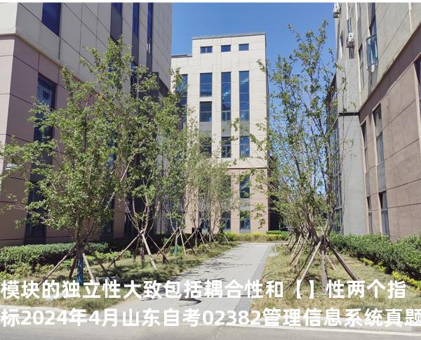 模块的独立性大致包括耦合性和【】 性两个指标2024 年 4 月 山东自考 02382管理信息系统 真题解