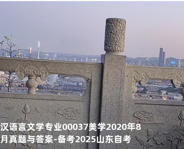 汉语言文学专业 00037 美学2020年8月真题与答案-备考2025山东自考