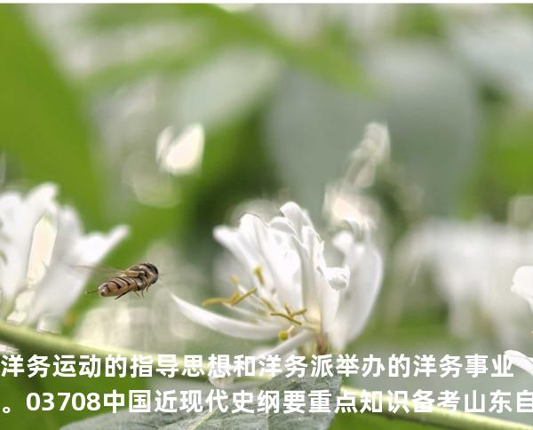 洋务运动的指导思想和洋务派举办的洋务事业。03708 中国近现代史纲要重点知识   备考山东自考 2025年10月