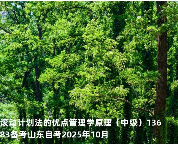 滚动计划法的优点 管理学原理（中级）13683备考山东自考2025年10月