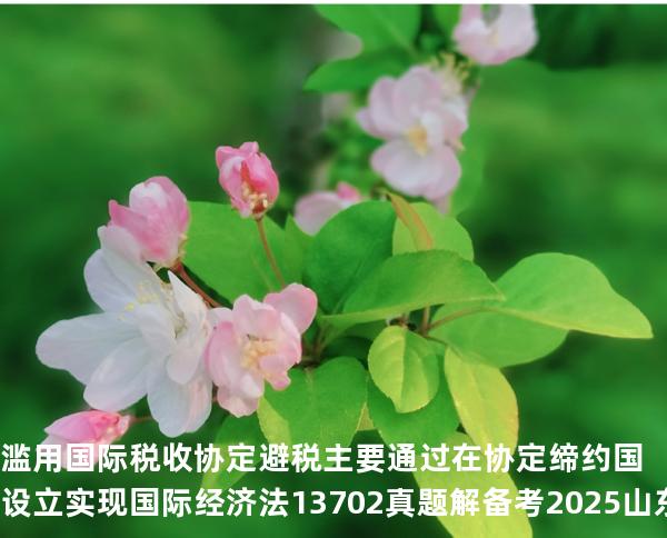  滥用国际税收协定避税主要通过在协定缔约国设立 实现 国际经济法 13702 真题解 备考2025山东自考10月