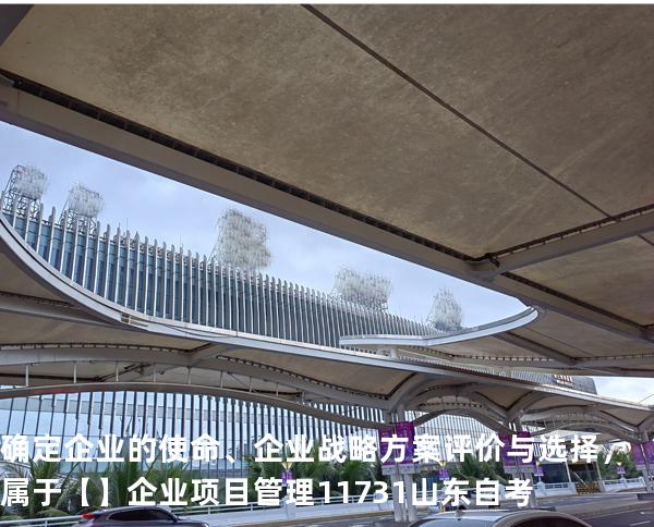 确定企业的使命、企业战略方案评价与选择，属于【】企业项目管理 11731 山东自考