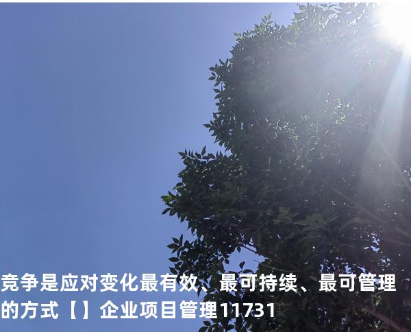 竞争是应对变化最有效、最可持续、最可管理的方式【】企业项目管理 11731 
