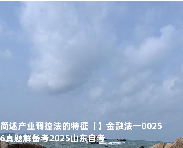 简述产业调控法的特征【】  金融法一 00256 真题解 备考2025山东自考