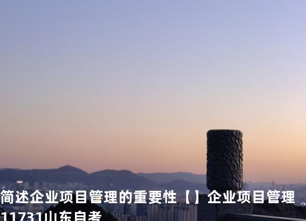 简述企业项目管理的重要性【】企业项目管理 11731 山东自考
