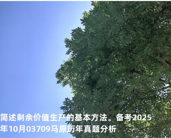简述剩余价值生产的基本方法。备考2025年10月 03709马原   历年真题分析