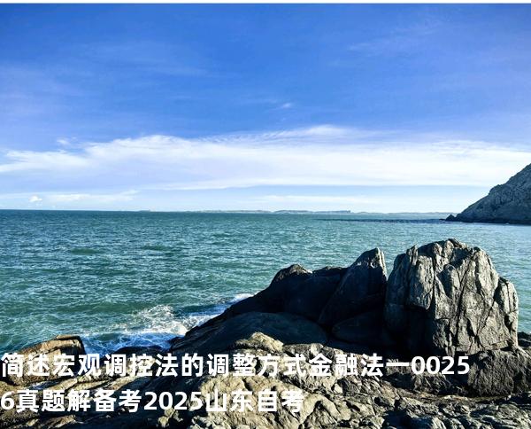 简述宏观调控法的调整方式   金融法一 00256 真题解 备考2025山东自考