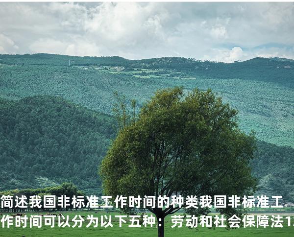  简述我国非标准工作时间的种类 我国非标准工作时间可以分为以下五种：劳动和社会保障法   13969 真题卷