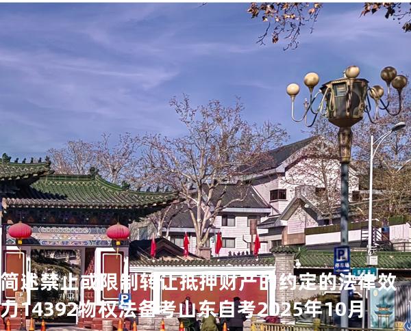 简述禁止或限制转让抵押财产的约定的法律效力 14392 物权法 备考山东自考2025年10月