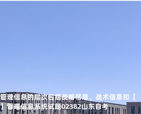 管理信息的层次包括战略信息、战术信息和【】 管理信息系统试题 02382 山东自考