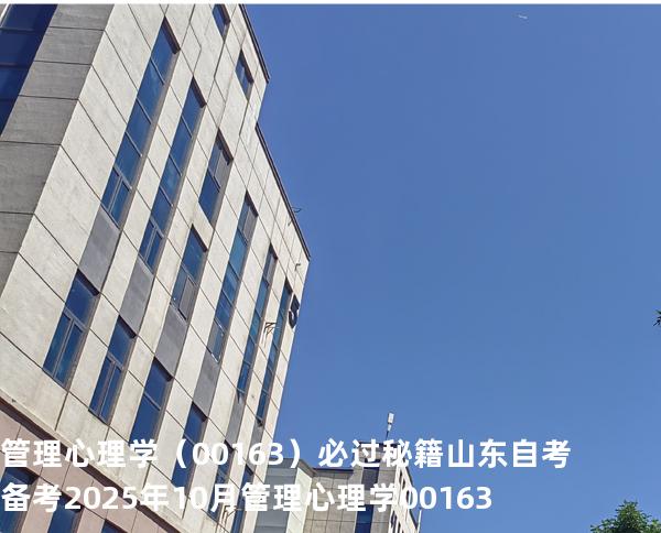 管理心理学（00163）必过秘籍山东自考备考2025年10月管理心理学 00163