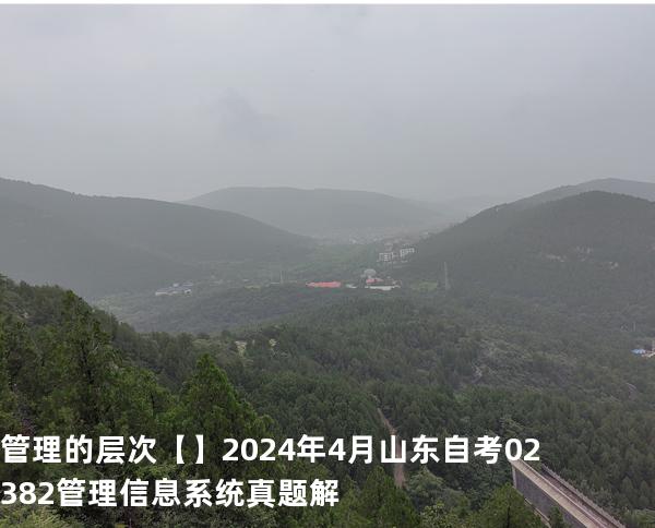 管理的层次【】2024 年 4 月 山东自考 02382管理信息系统 真题解