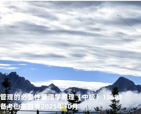管理的必要性 管理学原理（中级）13683备考山东自考2025年10月