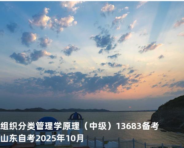 组织分类 管理学原理（中级）13683备考山东自考2025年10月