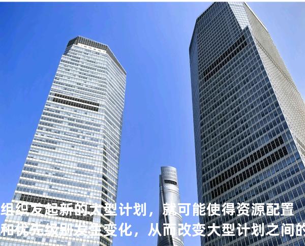 组织发起新的大型计划，就可能使得资源配置和优先级别发生变化，从而改变大型计划之间的相对重要程度。 