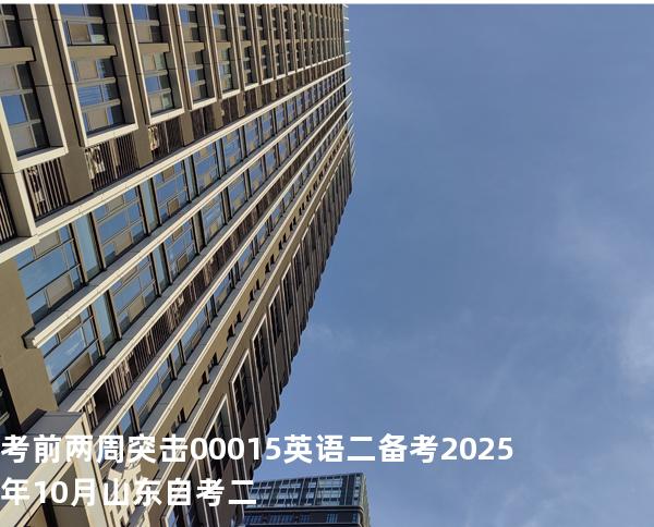  考前两周突击 00015英语二 备考2025年10月山东自考二