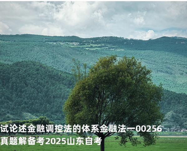 试论述金融调控法的体系   金融法一 00256 真题解 备考2025山东自考