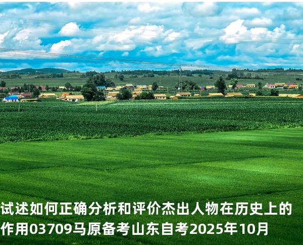 试述如何正确分析和评价杰出人物在历史上的作用 03709 马原 备考山东自考2025年10月