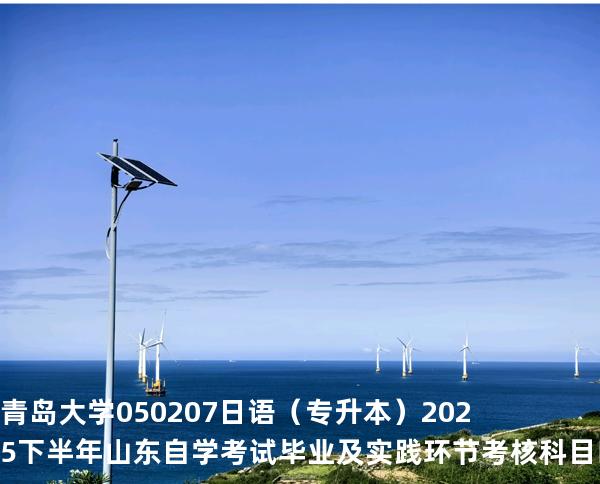 青岛大学    050207    日语（专升本）2025下半年山东自学考试毕业及实践环节考核科目时间
