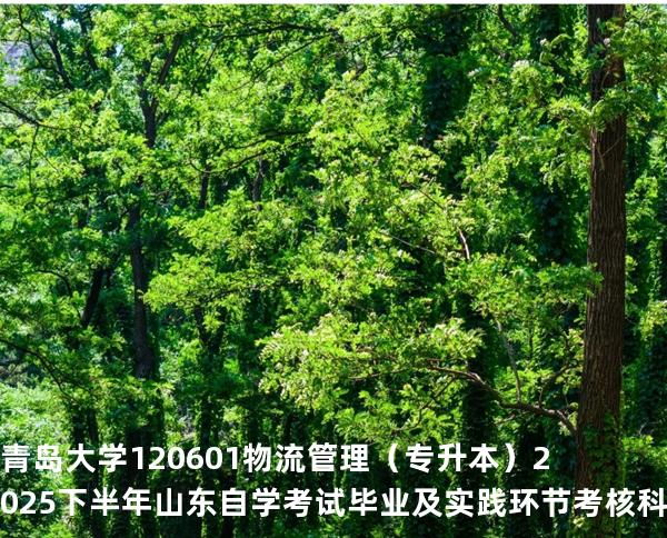 青岛大学    120601    物流管理（专升本）2025下半年山东自学考试毕业及实践环节考核科目时间