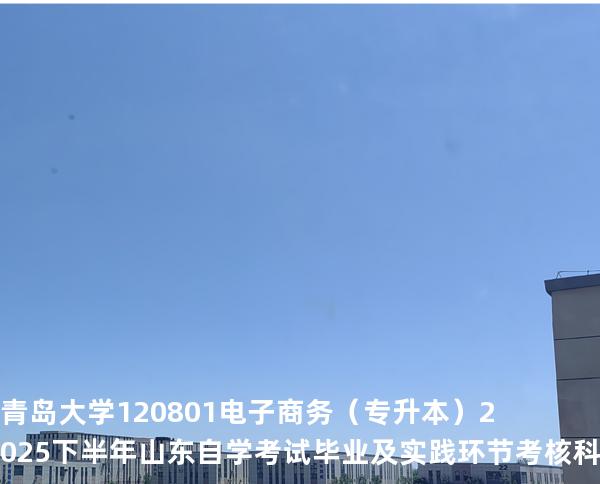 青岛大学    120801    电子商务（专升本）2025下半年山东自学考试毕业及实践环节考核科目时间