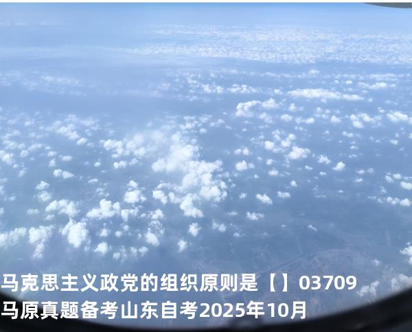 马克思主义政党的组织原则是【】03709 马原真题 备考山东自考2025年10月