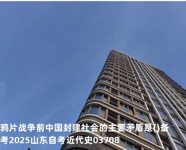 鸦片战争前中国封建社会的主要矛盾是( )备考2025山东自考 近代史 03708