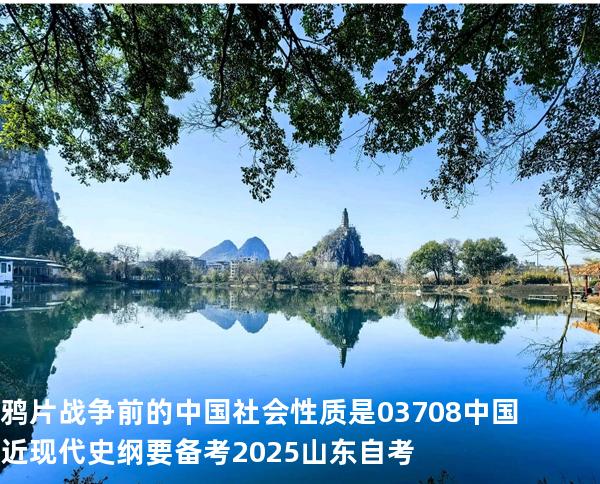 鸦片战争前的中国社会性质是03708中国近现代史纲要 备考2025山东自考