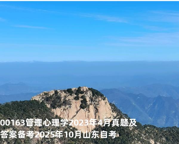00163 管理心理学 2023 年 4 月真题及答案 备考2025年10月山东自考