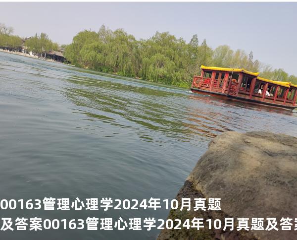 00163管理心理学2024年10月真题及答案00163管理心理学2024年10月真题及答案