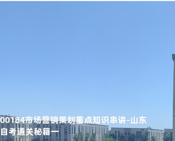 00184市场营销策划 重点知识串讲-山东自考通关秘籍一