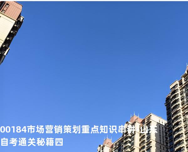00184市场营销策划 重点知识串讲-山东自考通关秘籍四