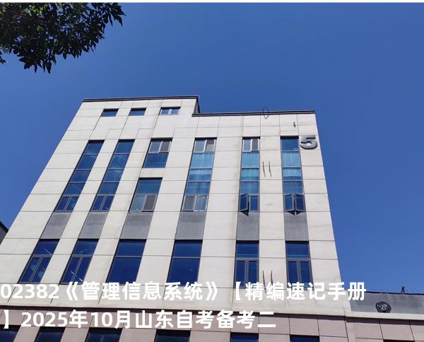 02382《管理信息系统》【精编速记手册】2025年10月山东自考备考二