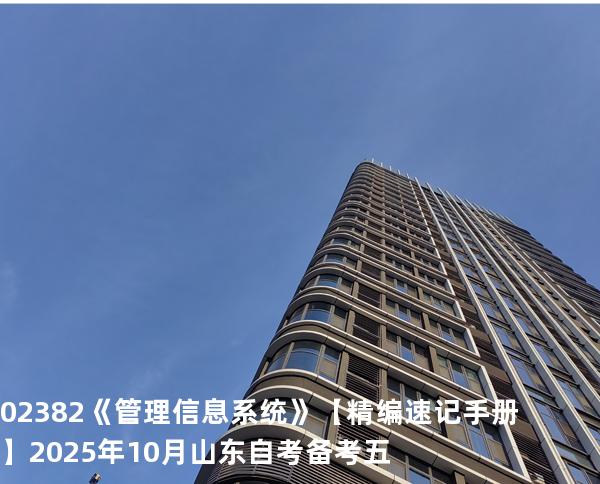02382《管理信息系统》【精编速记手册】2025年10月山东自考备考五