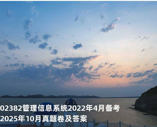  02382管理信息系统2022年4月备考2025年10月真题卷及答案