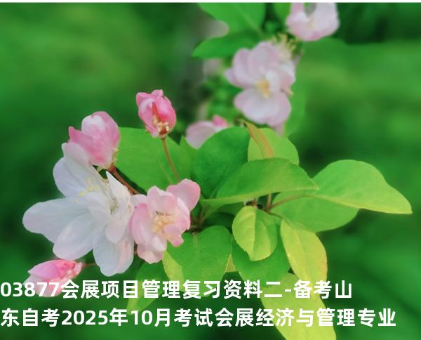 03877会展项目管理复习资料二-备考山东自考2025年10月考试 会展经济与管理专业
