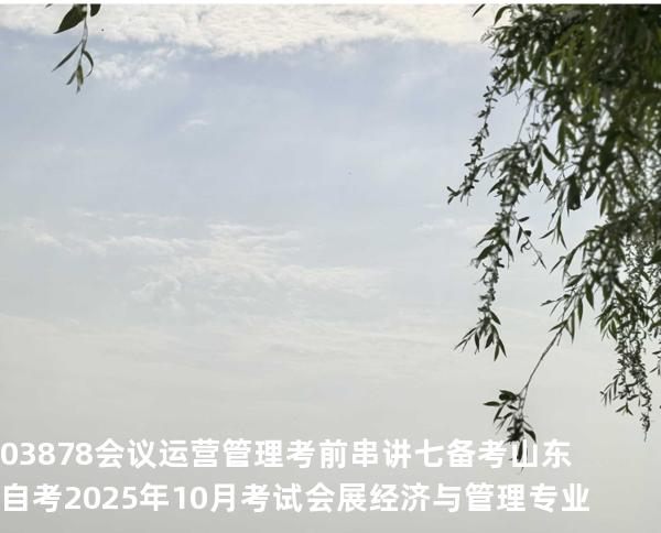 03878会议运营管理考前串讲七备考山东自考2025年10月考试会展经济与管理专业