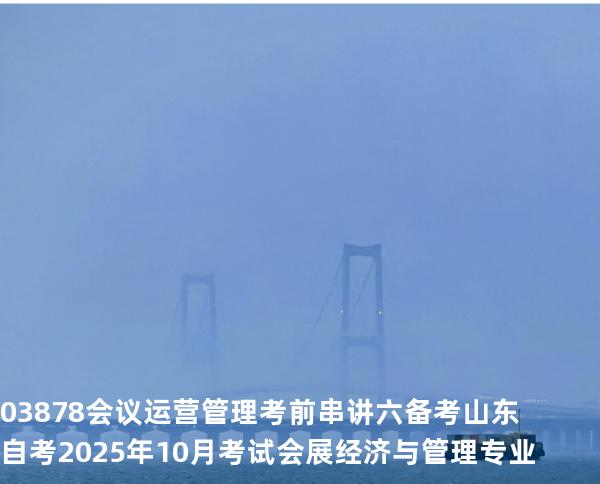03878会议运营管理考前串讲六备考山东自考2025年10月考试会展经济与管理专业