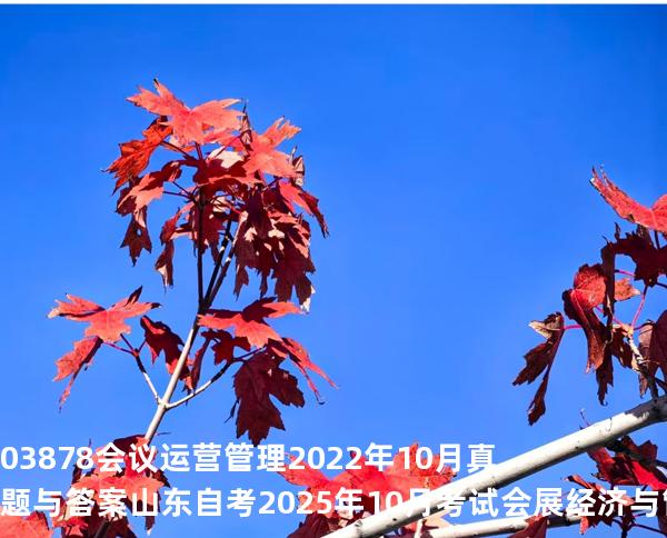 03878会议运营管理2022年10月真题与答案 山东自考2025年10月考试会展经济与管理专业