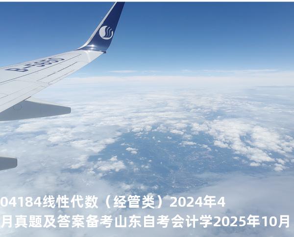 04184线性代数（经管类）2024年4月 真题及答案备考山东自考会计学 2025年10月