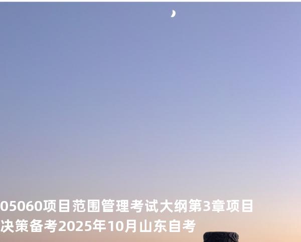 05060项目范围管理考试大纲第3章 项目决策 备考2025年10月山东自考