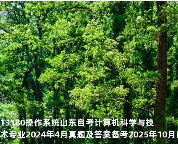 13180操作系统山东自考计算机科学与技术专业  2024年4月真题及答案备考2025年10月自考
