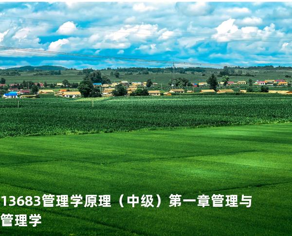 13683管理学原理（中级）第一章  管理与管理学